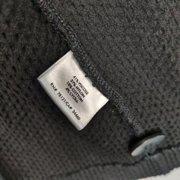 EILEEN FISHER Women's XS Black Textured Waffle Knit 3-Button Jacket Peacoat - Picture 5 of 6